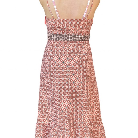 LOFT Rust BOHO Patterned Midi Dress Size 8 (NWT) - Picture 11 of 11